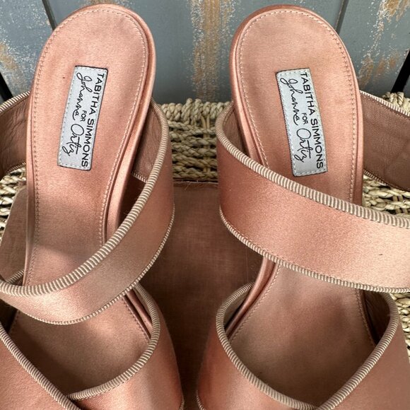 Tabitha Simmons For Johanna Ortiz Reyner Buckled Satin Block Heel Rose Sz 7 1/2 - Picture 4 of 16